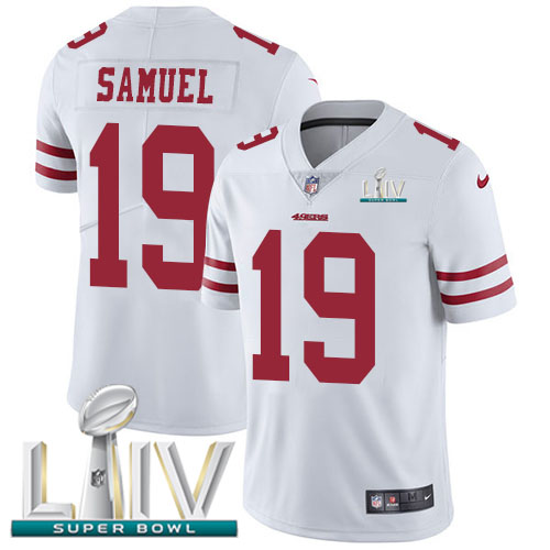 San Francisco 49ers Nike #19 Deebo Samuel White Super Bowl LIV 2020 Youth Stitched NFL Vapor Untouchable Limited Jersey